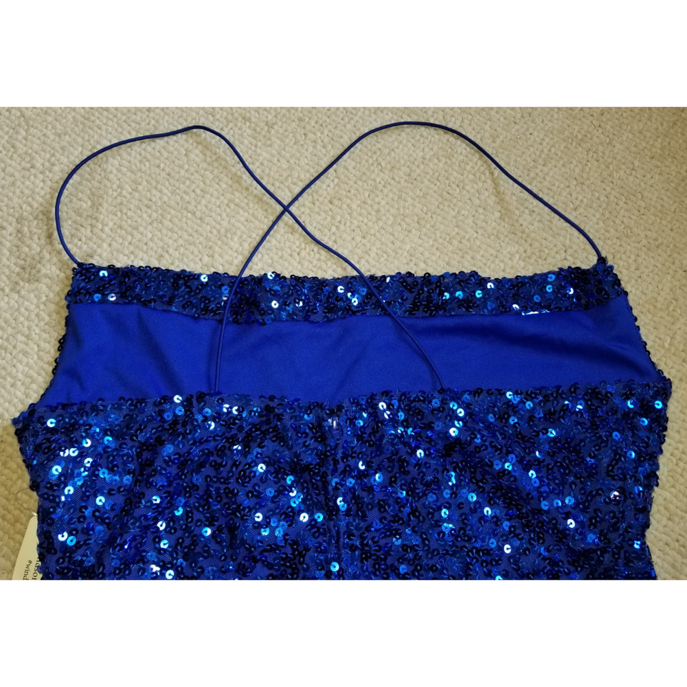 NWT $120 Womens Dress-WINDSOR-blue 'Esperanza Formal Sequin Cowl Neck'-M - Picture 5 of 7